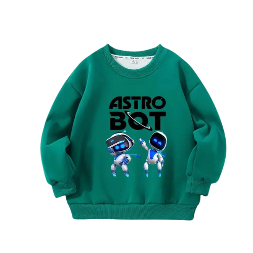 Astro Bot Green Sweatshirt Kids - Dynamic Duo Edition