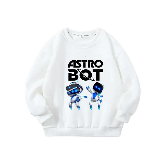 Astro Bot White Sweatshirt Kids - Dynamic Duo Edition