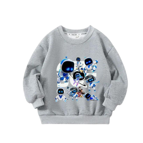 Astro Bot Grey Sweatshirt Kids - Galactic Adventure