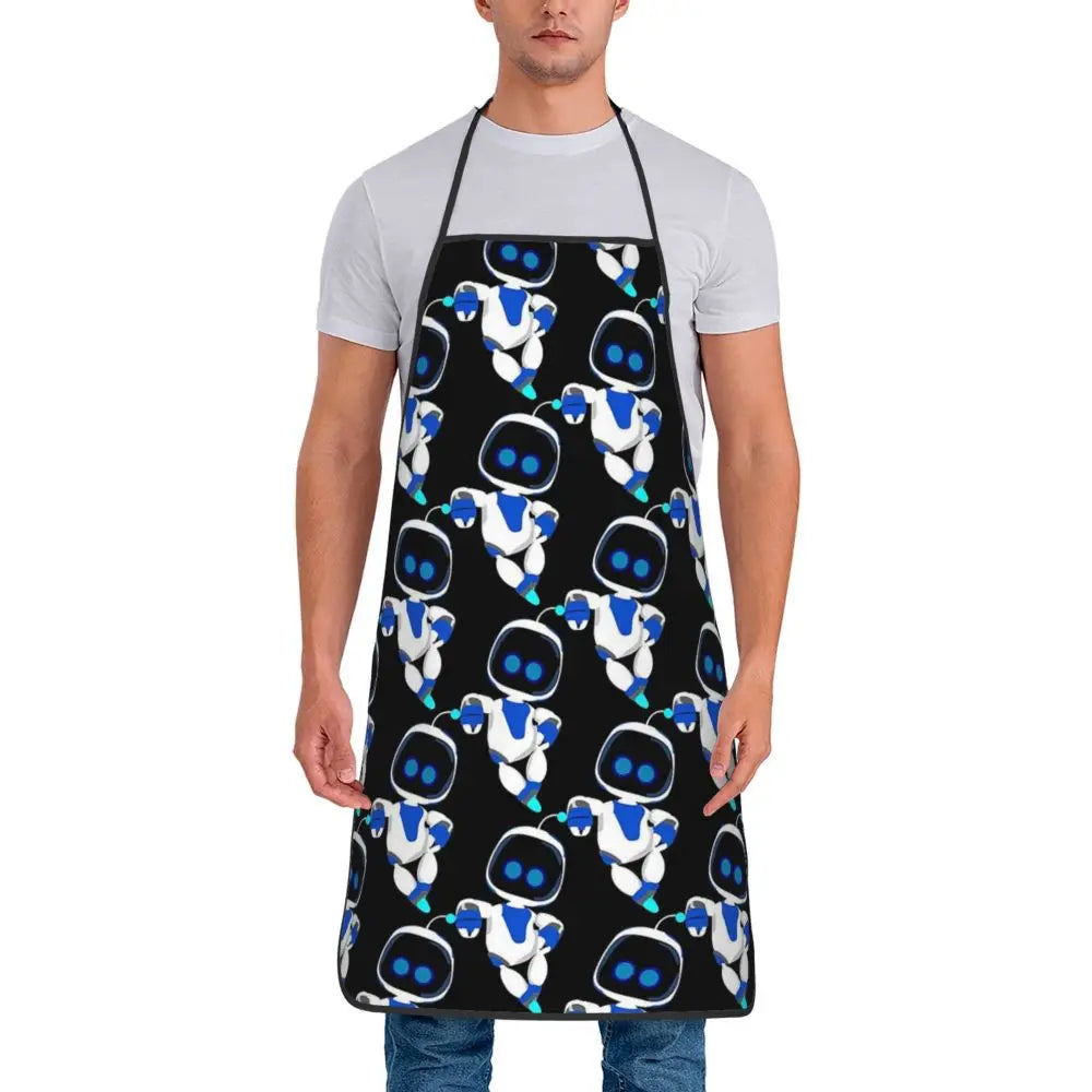 Repeat Pattern Edition Black - Astro Bot Kitchen Apron