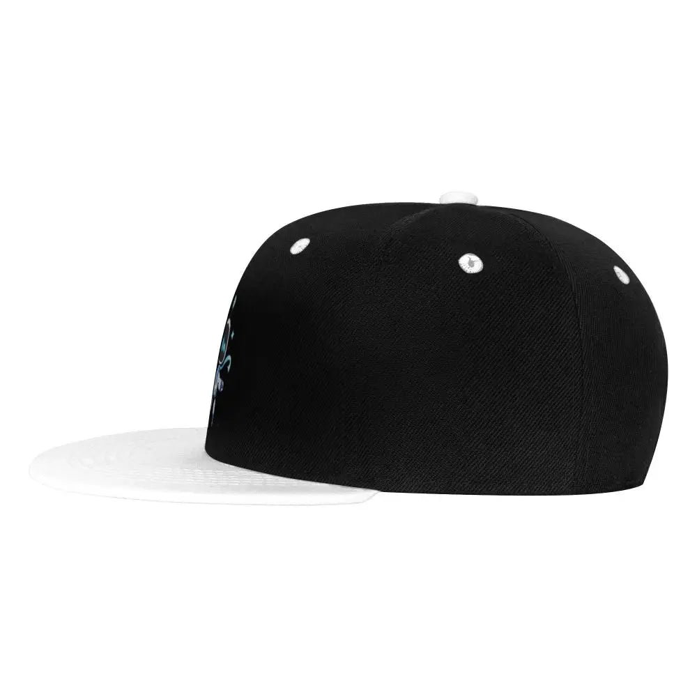 Astro Bot Embroidered Cap – White and Black Snapback Hat