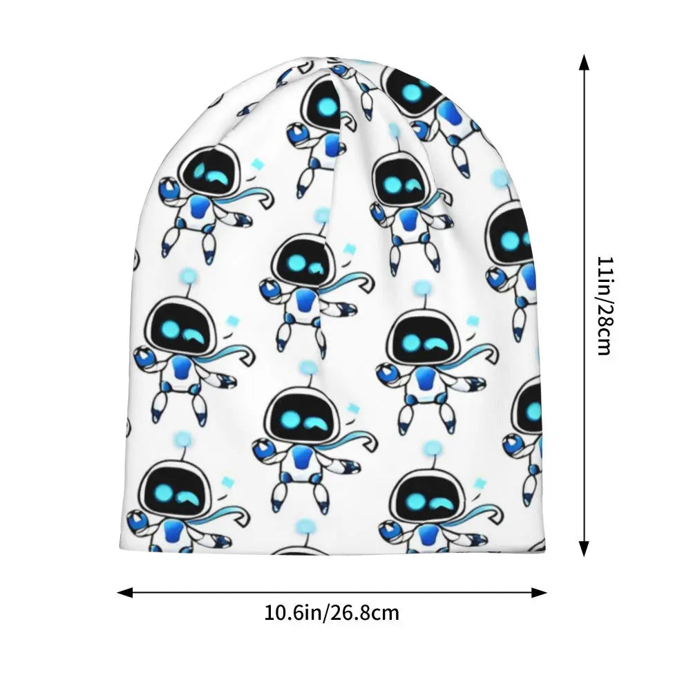 Playful Bots Pattern White - Astro Bot Beanie