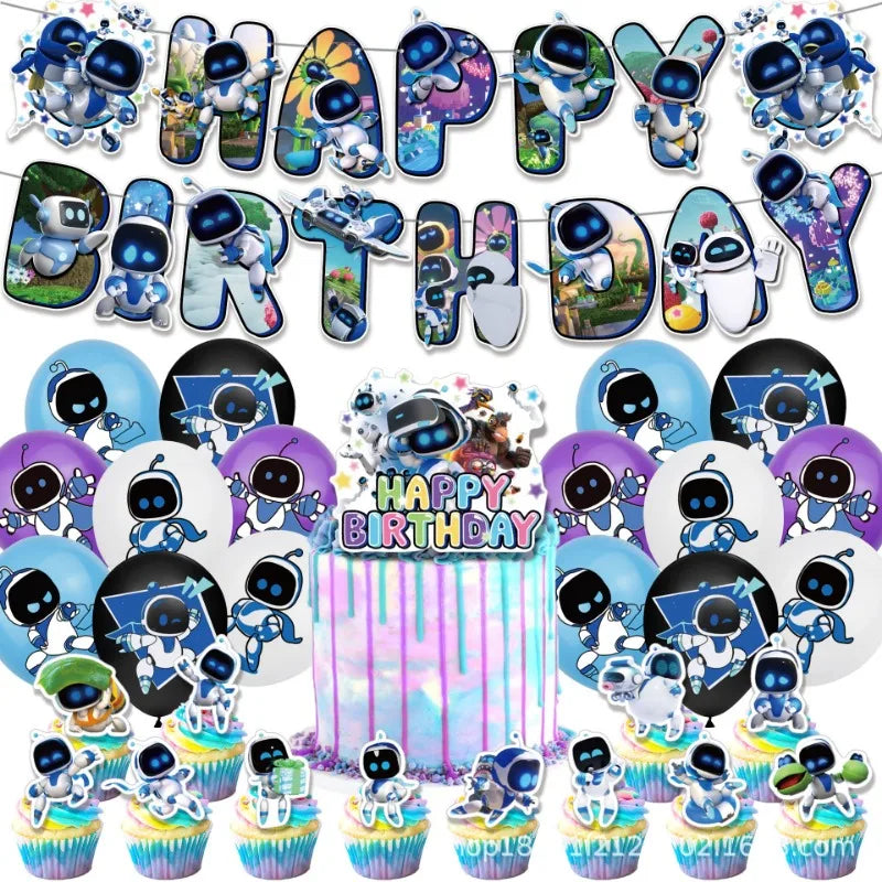 Astro Bot Theme Birthday Party DIY Decoration Set