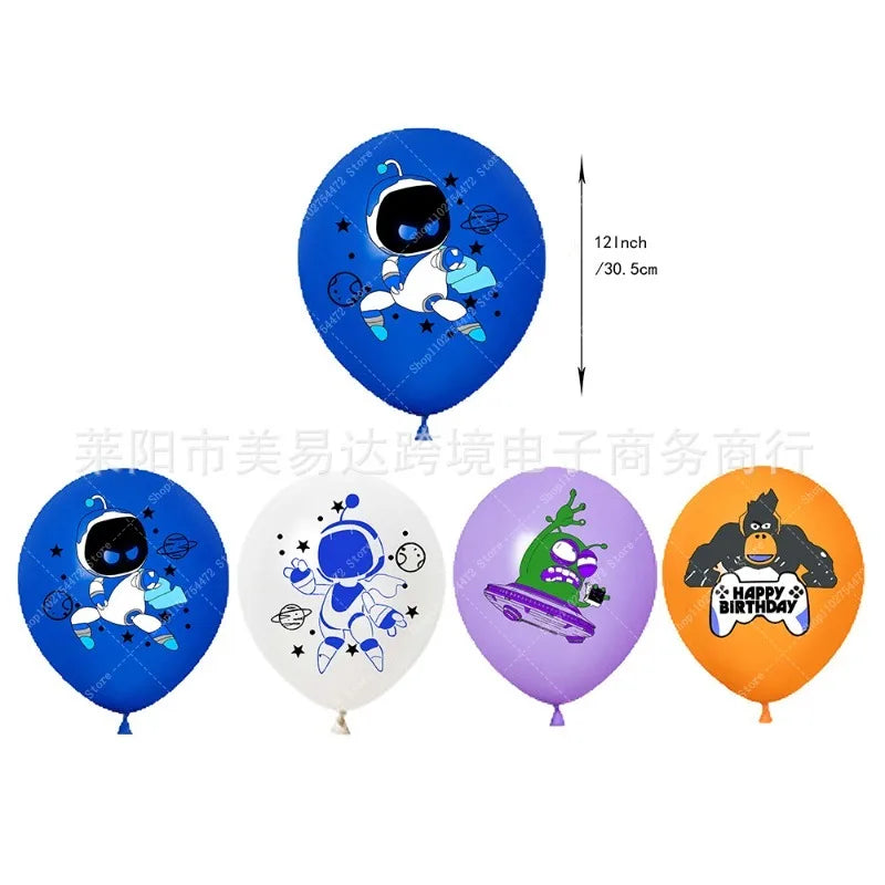 Astro Bot Birthday Decoration Set - 21PCS Balloons