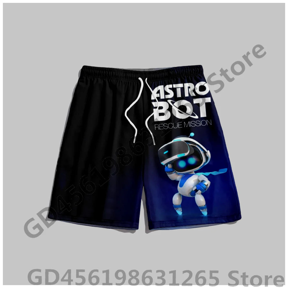 Fashion Summer ASTRO BOT Beach Shorts Men Ball Pants Hip Hop Boys/Kids Clothing Harajuku Jogging Pants Casual Breathable Shorts