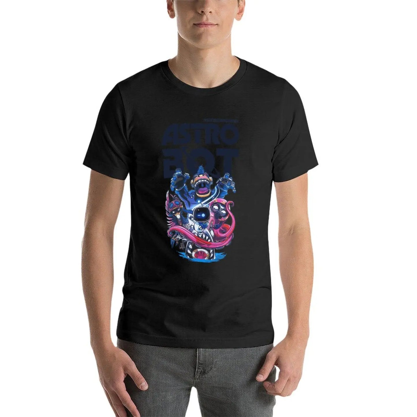 Iconic Astro Bot Game Artwork – Astro Bot Gray T-Shirt