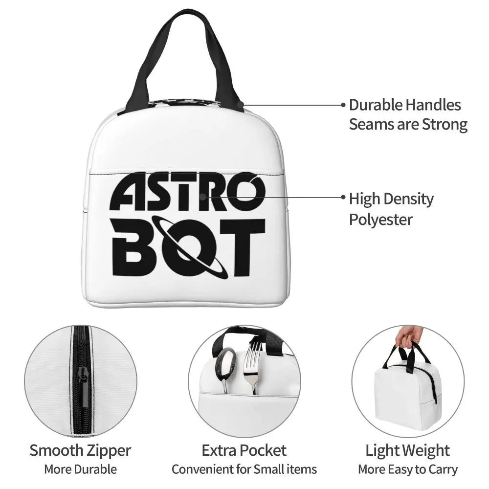 Simple and Stylish - Astro Bot Logo Lunch Bag (white)