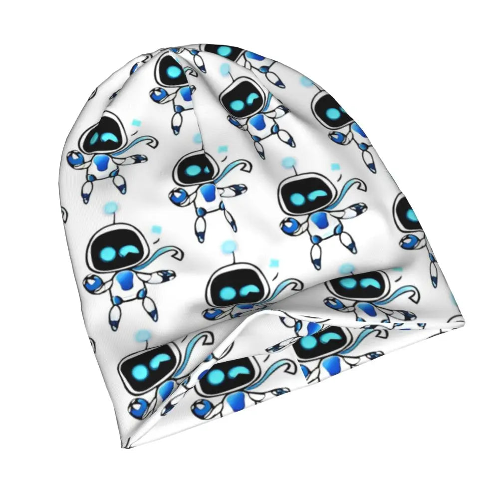 Playful Bots Pattern White - Astro Bot Beanie