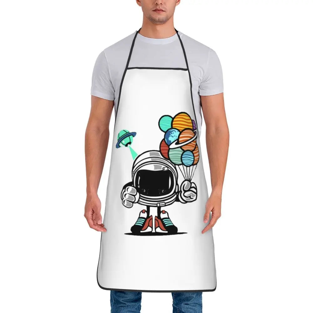 Space Balloon Edition White - Astro Bot Kitchen Apron