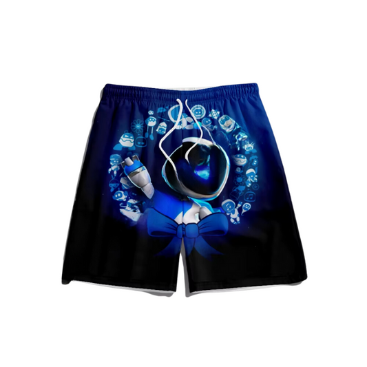 Elevate Your Game with Astro’s Playroom – Dark Blue Astro Bot Basketball Shorts