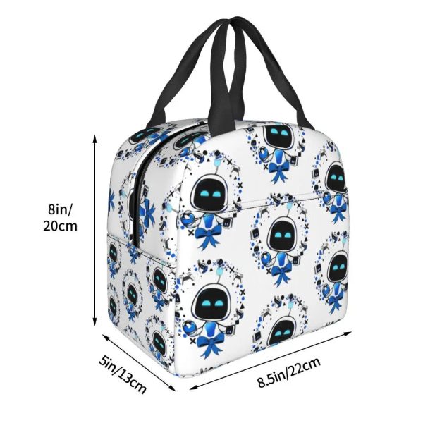 Stay Stylish and Fresh - Astro Bot Pattern Lunch Bag (white)