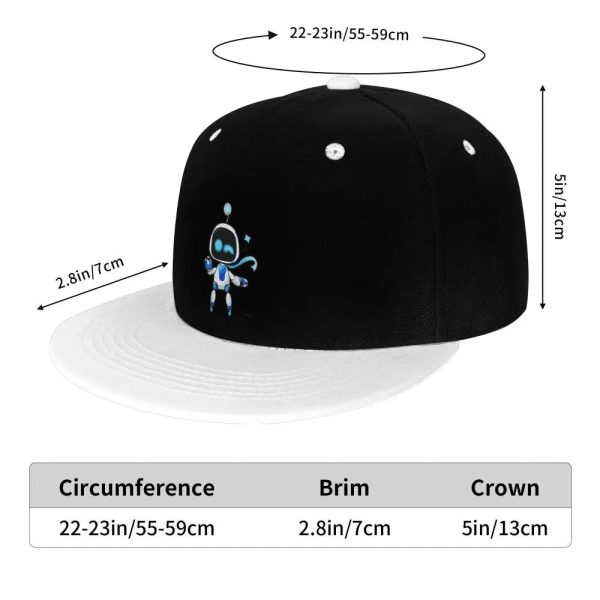 Astro Bot Embroidered Cap – Blue and Black Snapback Hat