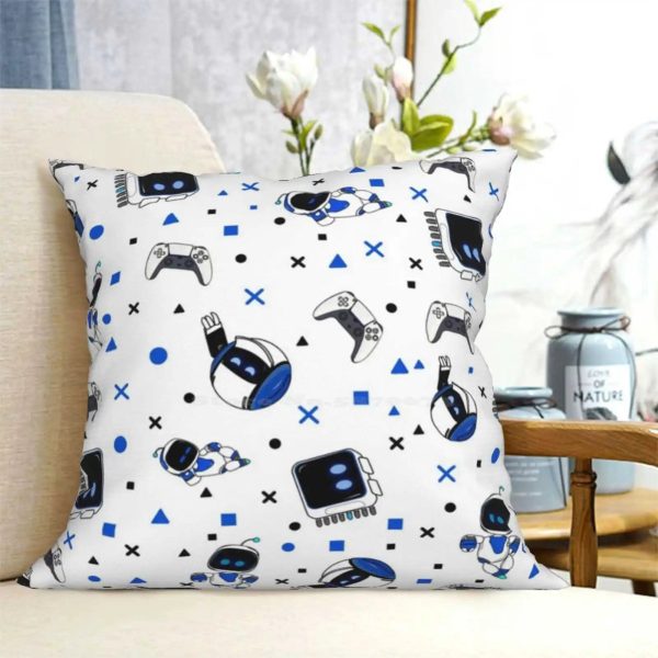 Add Fun to Your Space - Astro Bot Patterned Throw Pillow