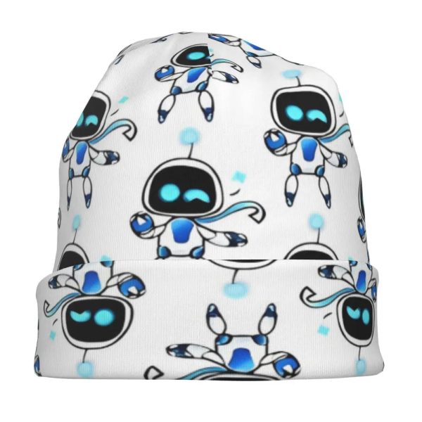 Playful Bots Pattern White - Astro Bot Beanie